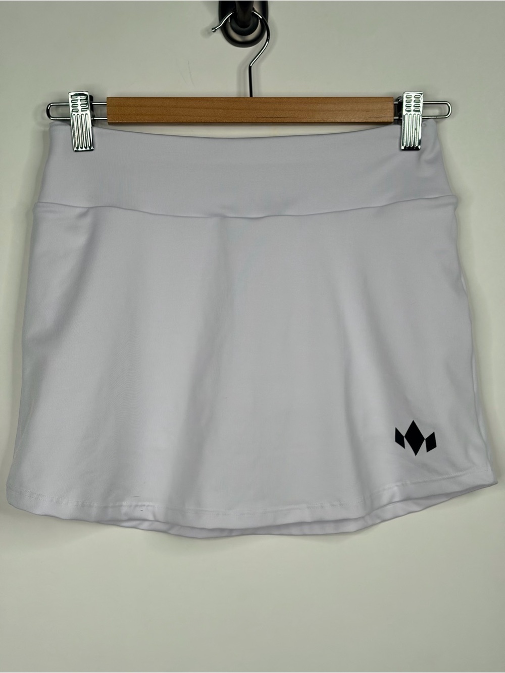 White Performance Mini Skirt with Subtle Black Accent